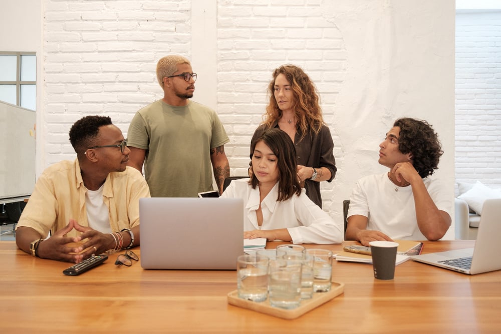 Colleagues Working Together in Office